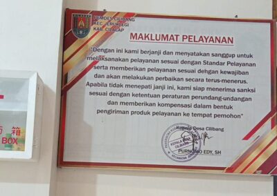 MAKLUMAT PELAYANAN PEMERINTAH DESA CILIBANG KECAMATAN JERUKLEGI KABUPATEN CILACAP