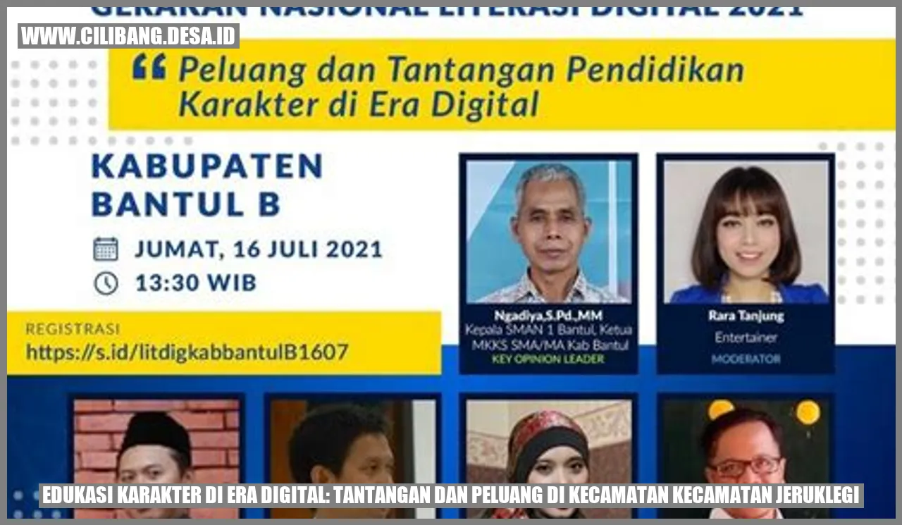 Edukasi Karakter di Era Digital: Tantangan dan Peluang di Kecamatan Kecamatan Jeruklegi