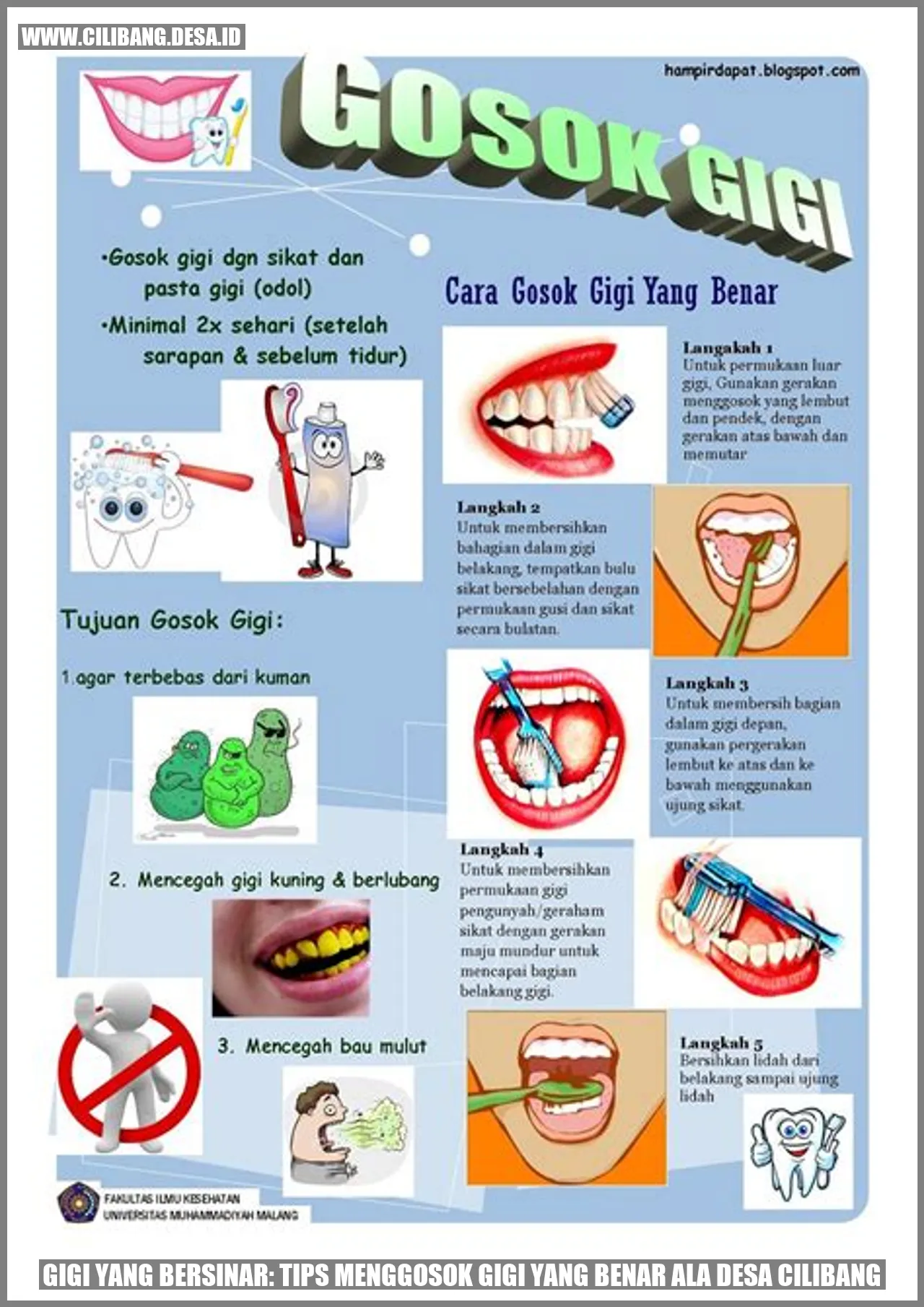 Ilustrasi gigi yang bersinar