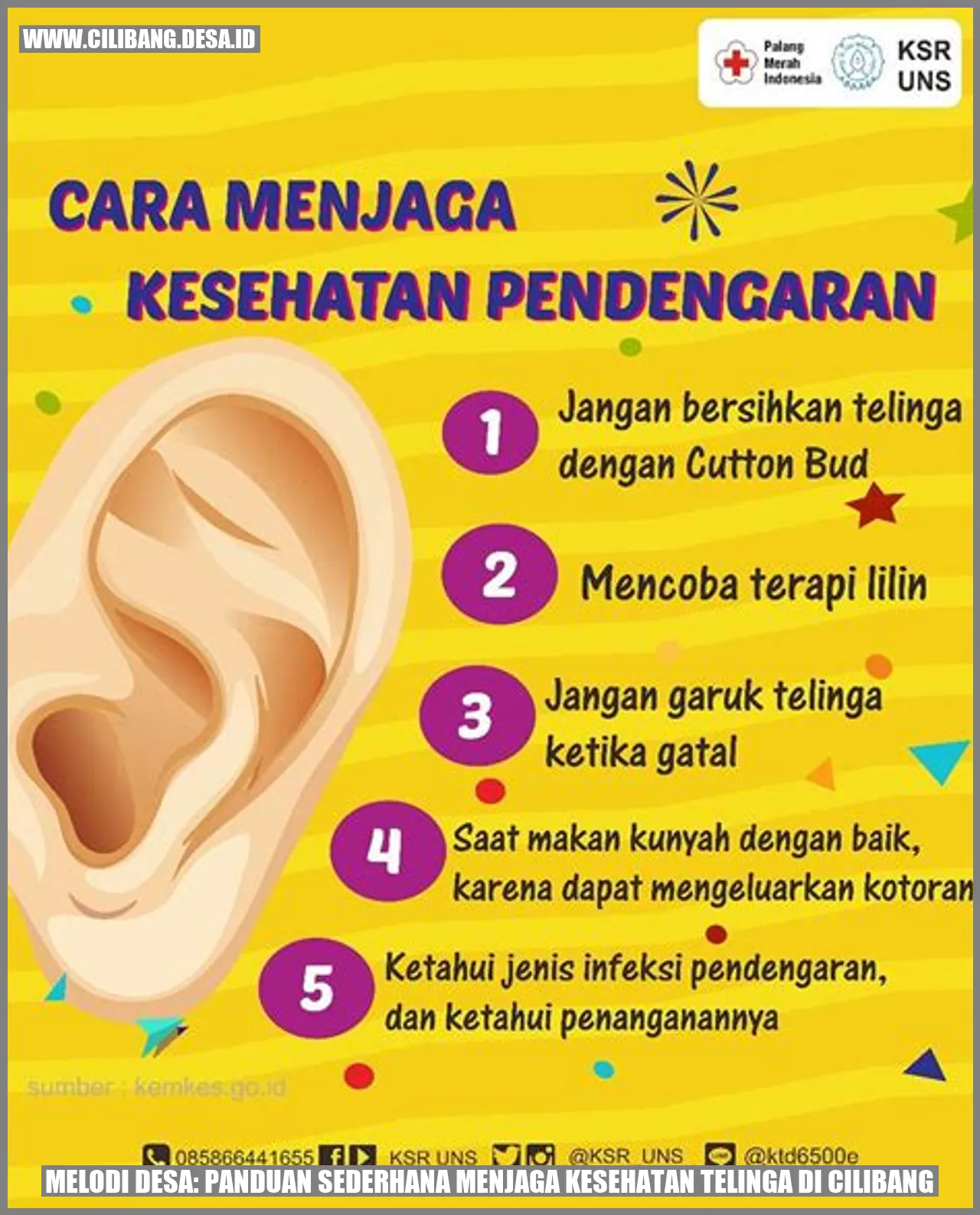 Gambar tentang menjaga kesehatan telinga di desa Cilibang