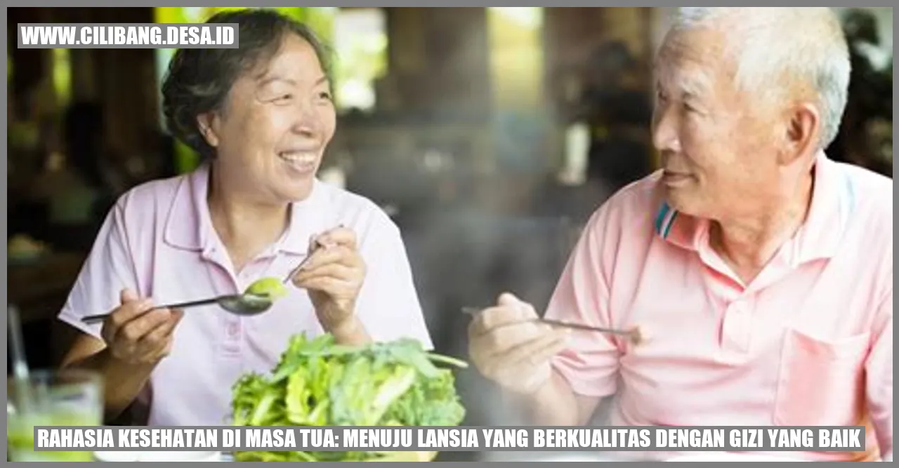 Rahasia Kesehatan di Masa Tua: Menuju Lansia yang Berkualitas dengan Gizi yang Baik